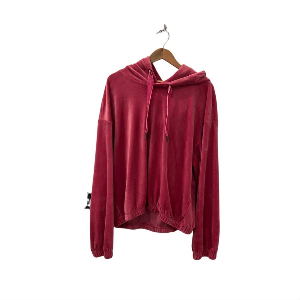 Anthropologie Daily Practice Pink Velour Hoodie